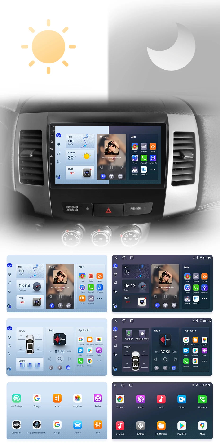 Junsun AI Wireless CarPlay Android Auto Car Radio For Mitsubishi Outlander xl 2 2005 2006-2011 4G GPS Smart Intelligent Systems