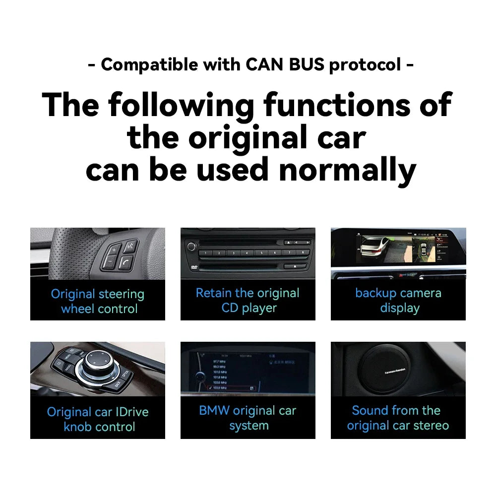 XONRICH 6GB 128GB Android 14 Car Radio For BMW 5Series E60 E61 E63 E64 E90 E91 E92 E93 CCC CIC Multimedia CarPlay GPS Navigation