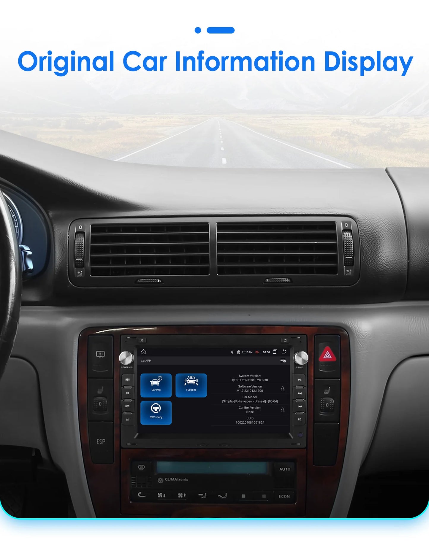 7 Inch Wireless Carplay Android Auto Android 14 Radio Car Multimedia for VW Golf 4 Passat POLO Transport T5 Multivan Seat Jetta