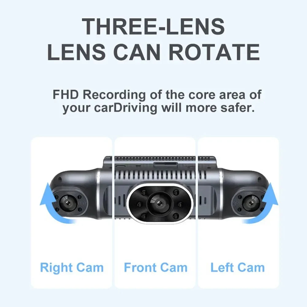 4 Channel 1080P Dash Cam for Cars WIFI GPS 360° Video Recorder Rear View Camera Car DVR 24H Hardware Kit  Assecories