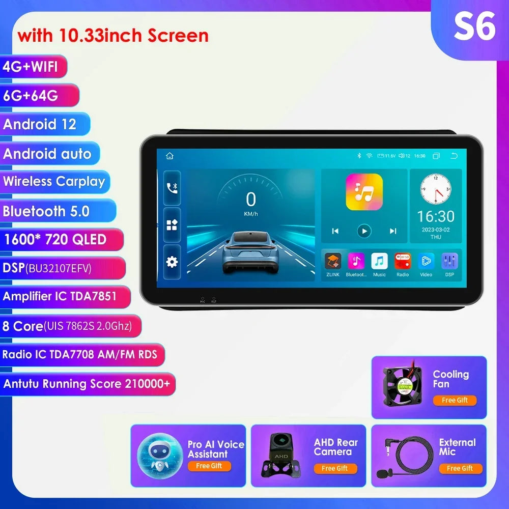 10.33" Wireless Carplay Screen for Opel Mokka 1 2012-2016 Android13 Auto Radio Car Multimedia Player GPS Bluetooth Stereo NO DVD
