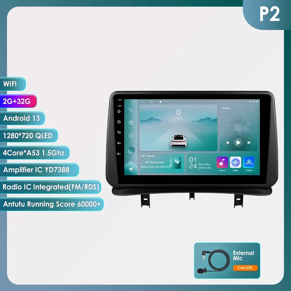 9" Wireless Carplay Radios Android Auto for Renault CLIO 3 2005 - 2014 Car Multimedia Video Player GPS Navi BT Stereo RDS 4G DSP