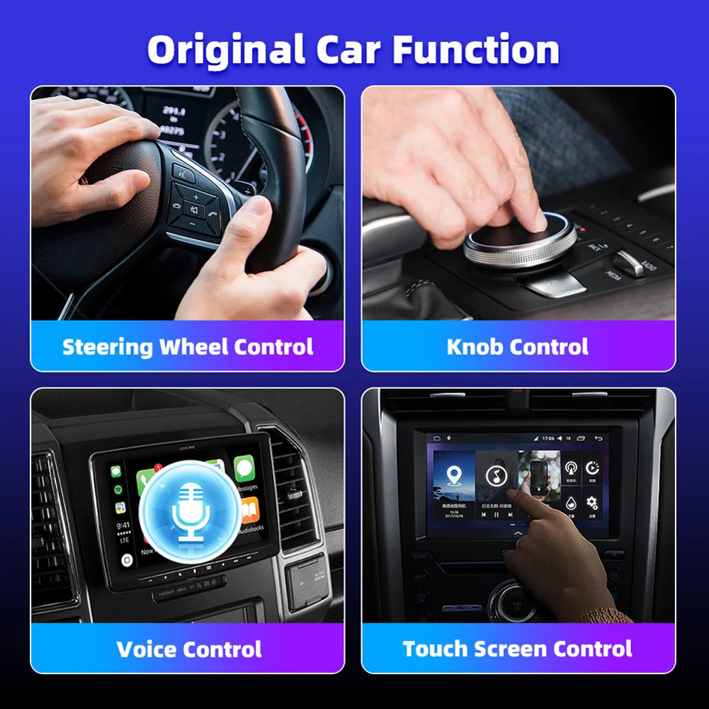 5V USB MFI Certified Carplay Wireless Adapter Wireless CarPlay Android Auto Adapter 4-Core CPU OTA Upgrade Auto Connect