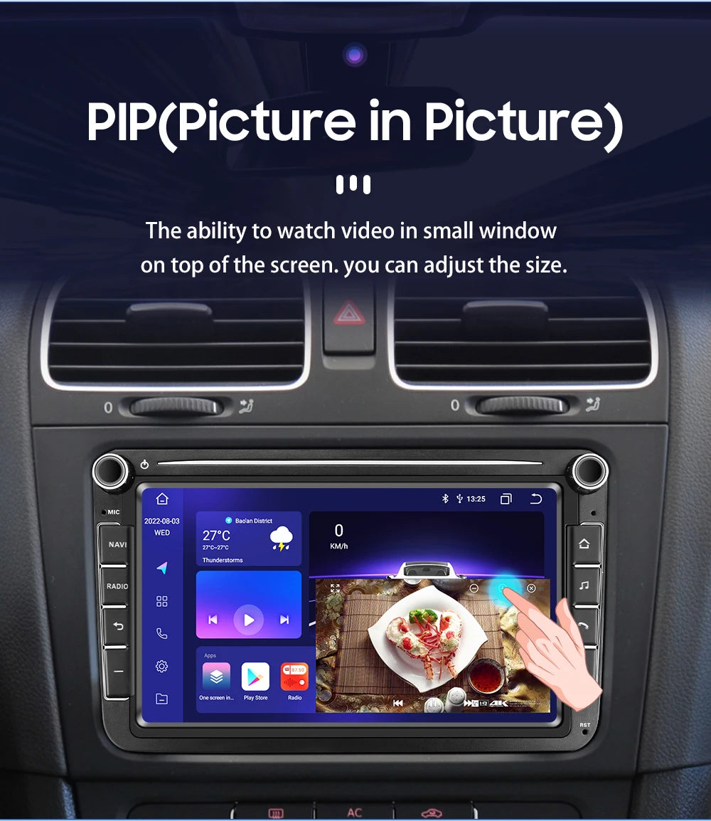 8'' 2Din Car Radio Android 13 for Volkswagen Golf 5 6 Polo Passat B6 B7 CC Skoda Jetta Universal Muiltmedia Carplay 4G Wifi GPS