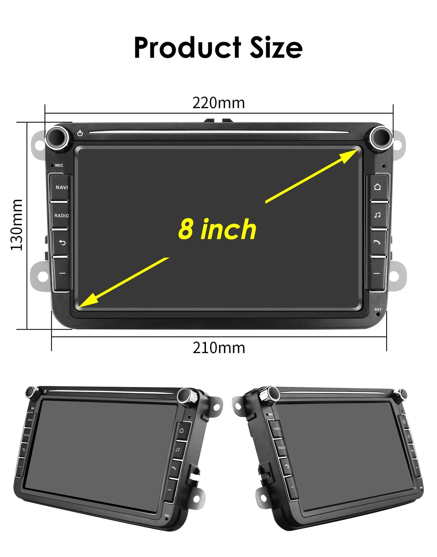 8" 2 Din Multimedia Player for Volkswagen Golf 5 Transporter VW Passat B6 Polo Jetta Skoda Seat Android 13 Carplay Car Radio GPS