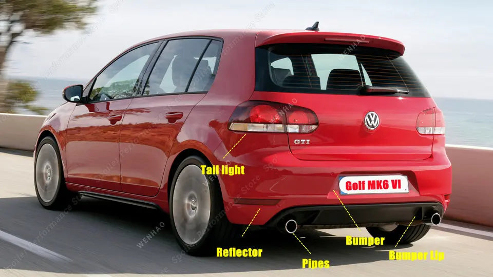 for Volkswagen VW Golf MK VI GTI 6 GTI Golf MK6 GTI Car Rear Bumper Diffuser Flag Spoiler Splitter Accessories Trim 2.0 GTI 5K1