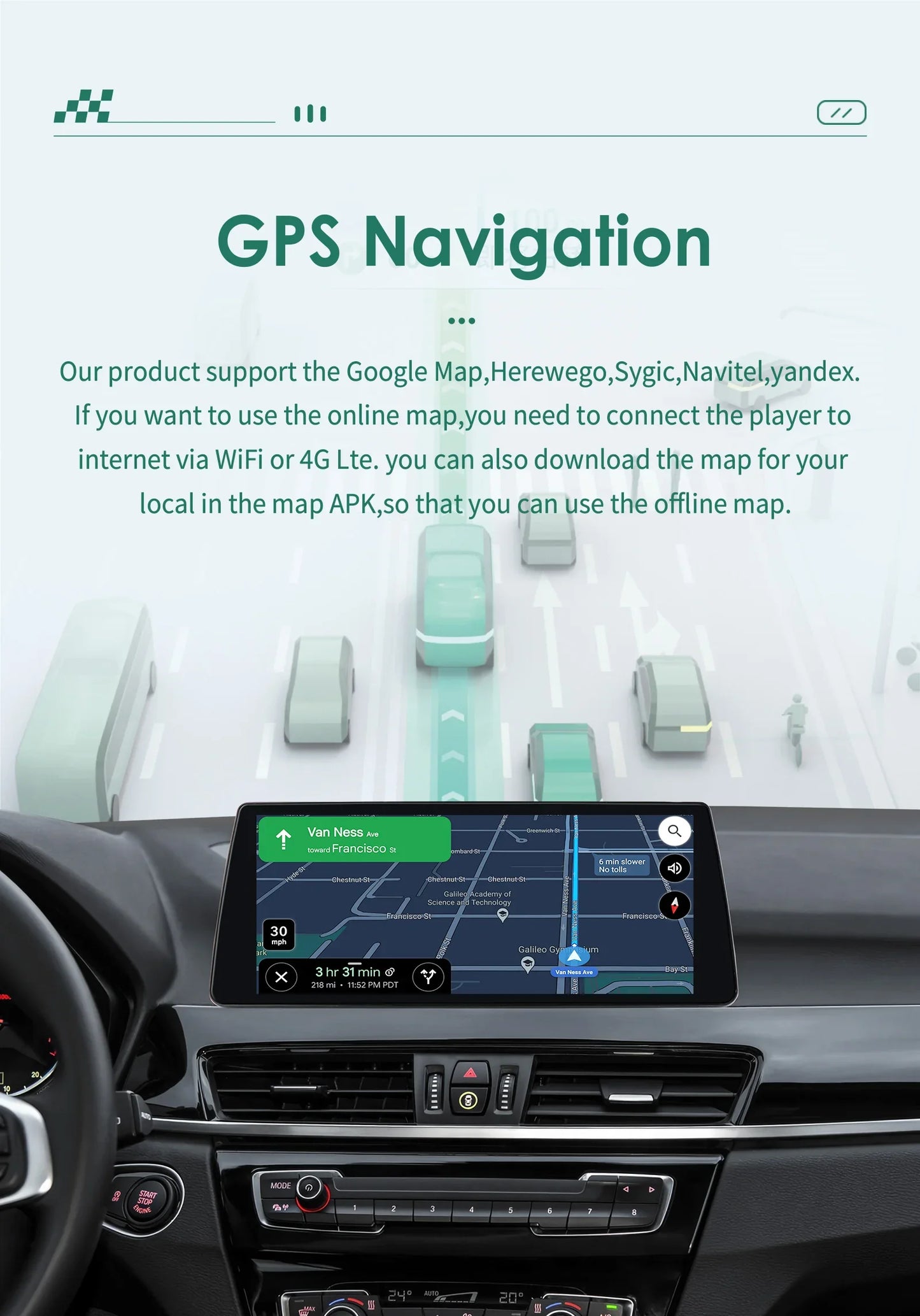 Android 13 Automotive Multimedia 2Din Wireless Carplay Android Auto for BMW X1 F48 (2016-2017)NBT Support AI Pro RDS BT WIFI GPS