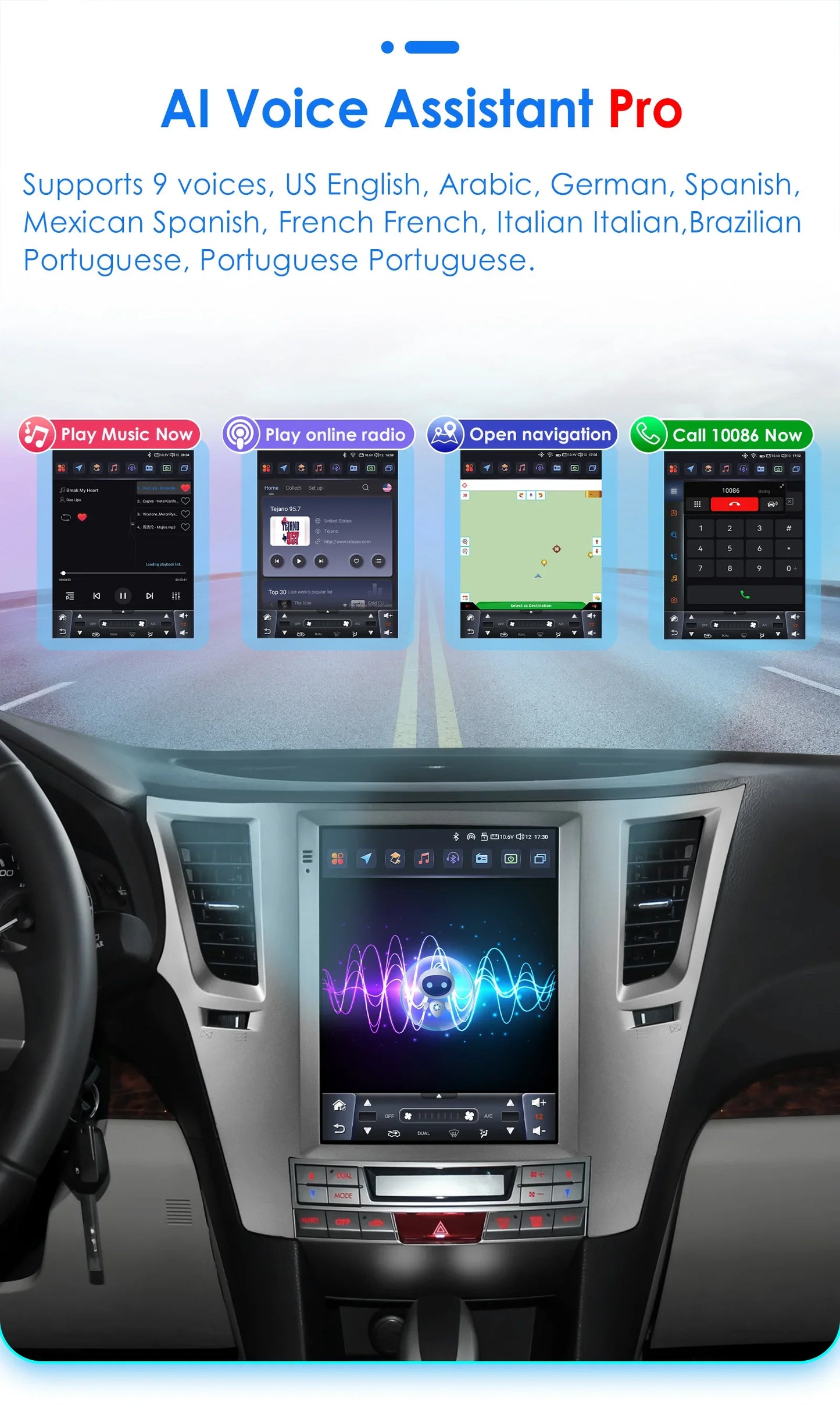 9.7" Android 13 Wireless Carplay  for Subaru Outback Impreza Legacy 2009-2014 GPS Stereo Car Radio Multimedia Player 4G BT 2 Din