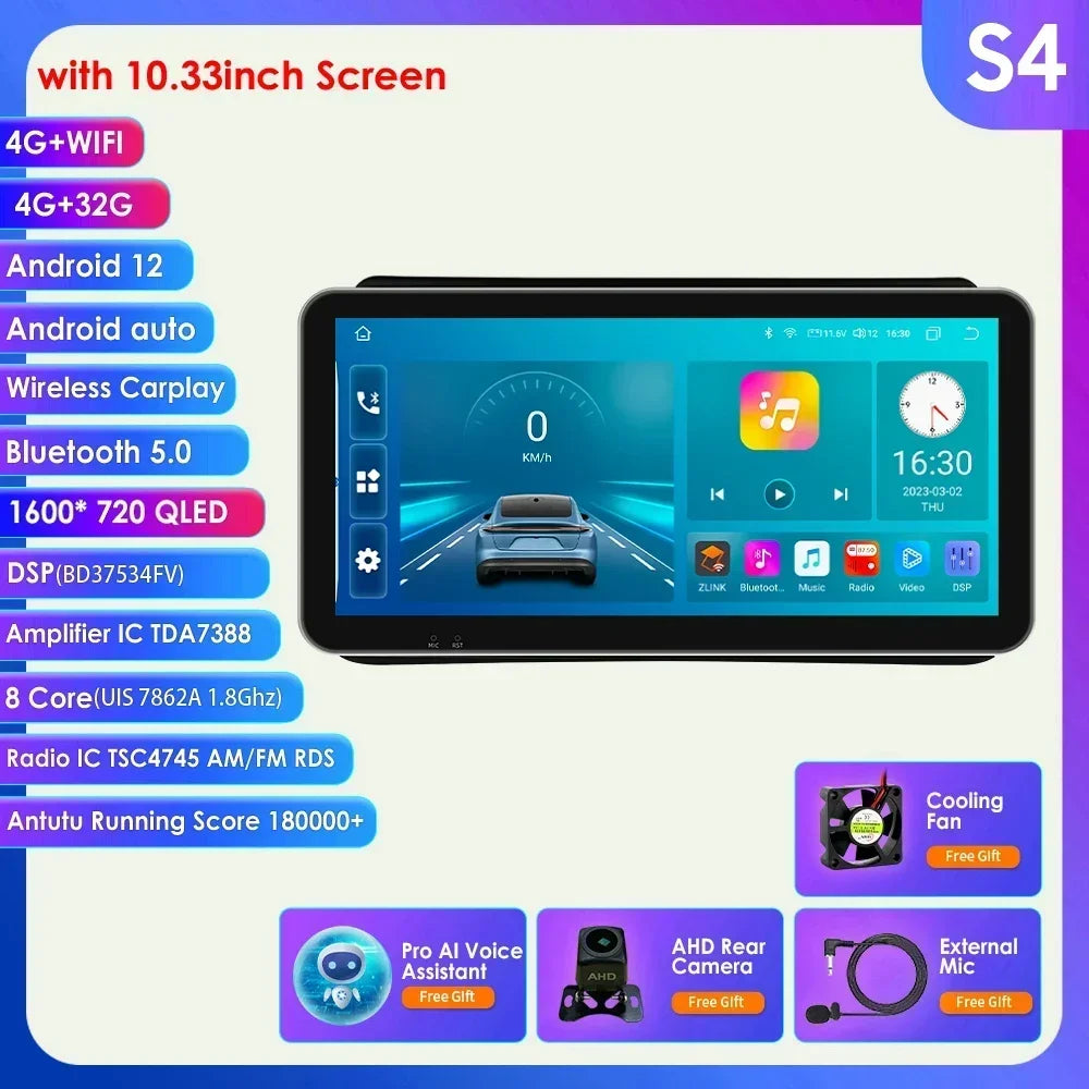 10.33" Wireless Carplay Screen for Opel Mokka 1 2012-2016 Android13 Auto Radio Car Multimedia Player GPS Bluetooth Stereo NO DVD