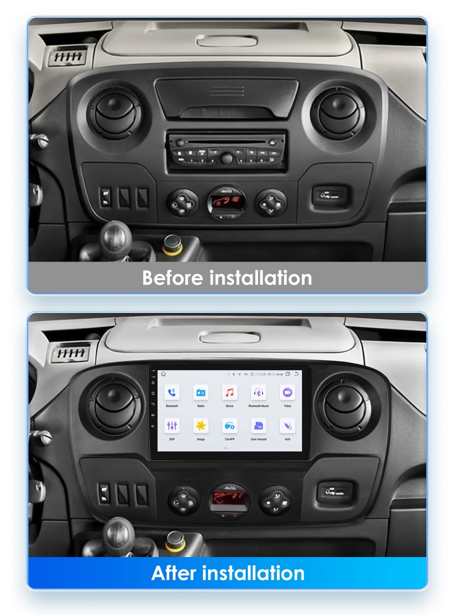 Car Multimedia Player Navigation Radio for Nissan NV400 2010-2019 for Opel Movano 2010-2019 for Renault Master lll 3 2011-2021