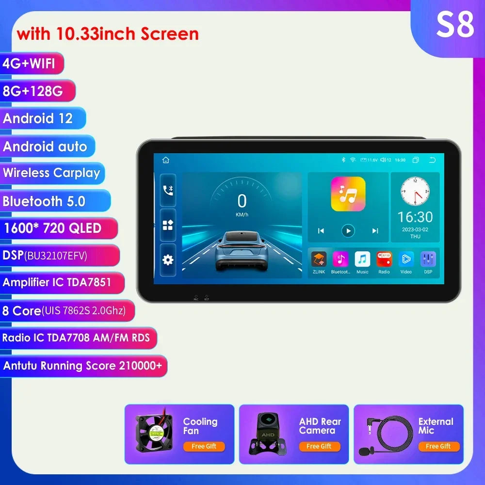 10.33" Car Intelligent System Android for Fiat Ducato 3 Citroen Jumper Peugeot Boxer 2 2006-2022 Radio Multimedia GPS Carplay 4G