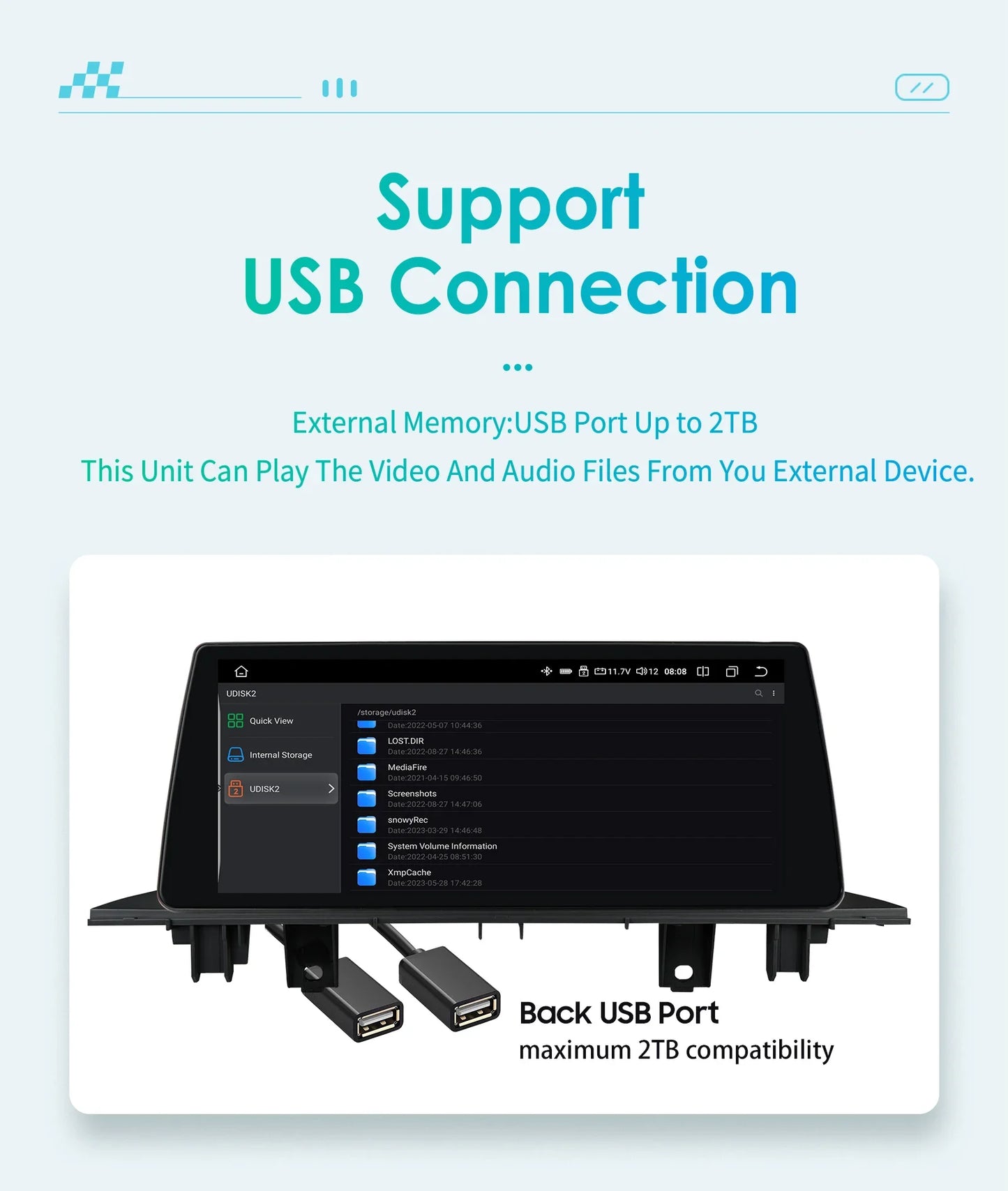 Android 13 Automotive Multimedia 2Din Wireless Carplay Android Auto for BMW X1 F48 (2016-2017)NBT Support AI Pro RDS BT WIFI GPS