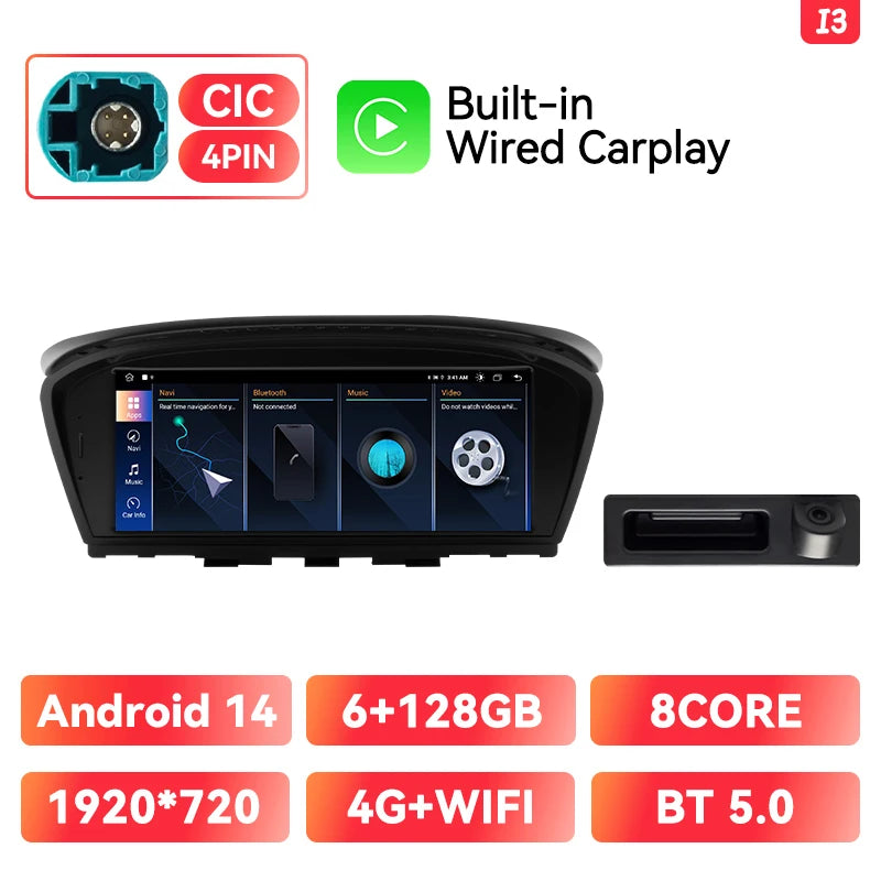 XONRICH 6GB 128GB Android 14 Car Radio For BMW 5Series E60 E61 E63 E64 E90 E91 E92 E93 CCC CIC Multimedia CarPlay GPS Navigation