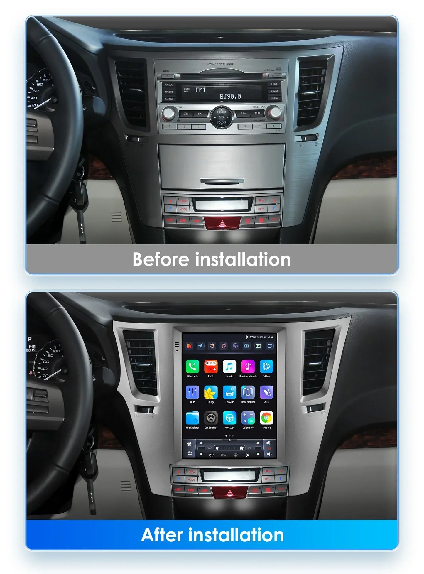9.7" Android 13 Wireless Carplay  for Subaru Outback Impreza Legacy 2009-2014 GPS Stereo Car Radio Multimedia Player 4G BT 2 Din