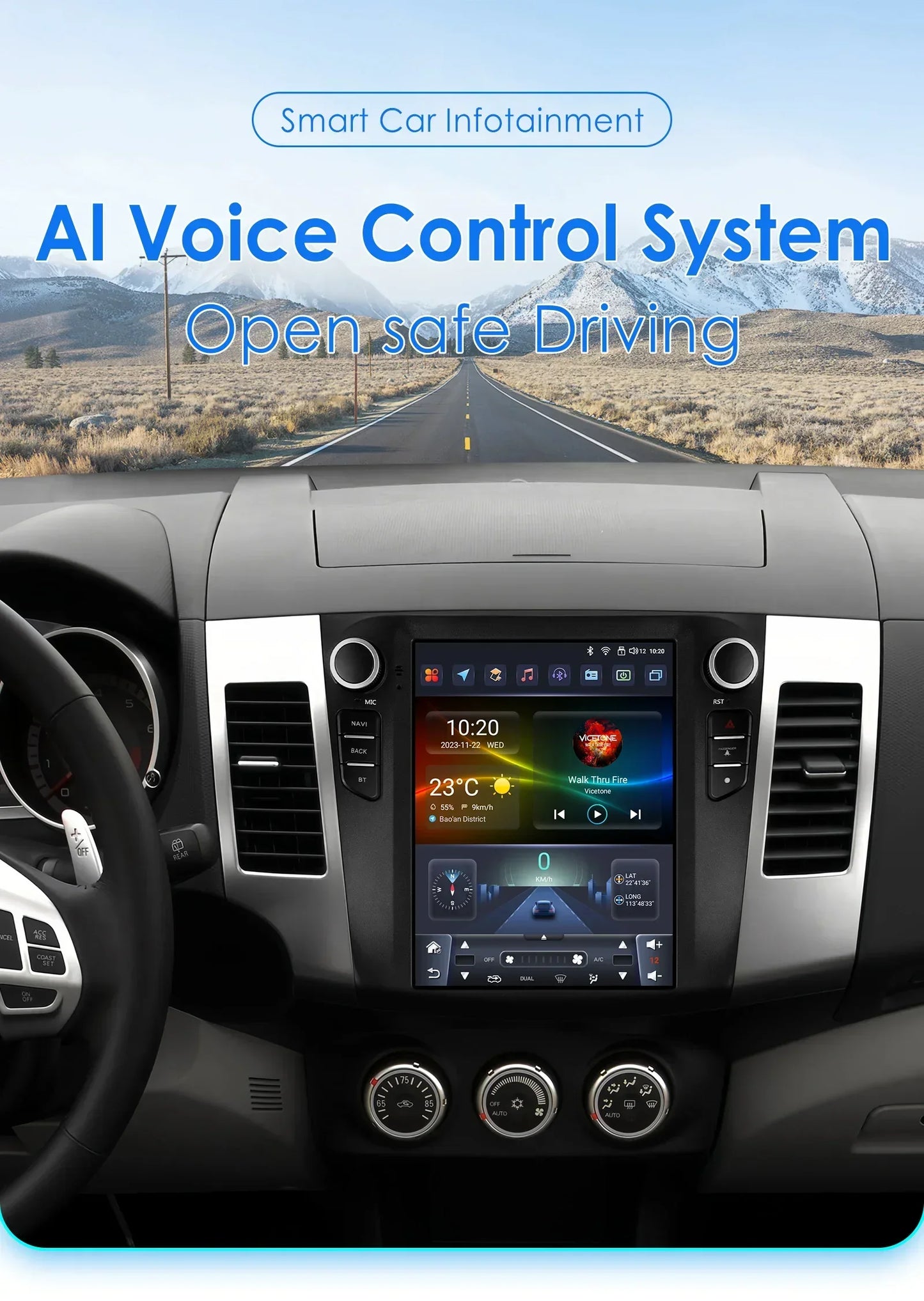 Android 13 Wireless Carplay GPS Stereo for Mitsubishi Outlander XI 2 2008 - 2011 9.7" Car Radio Multimedia Player 4G BT DSP 2din