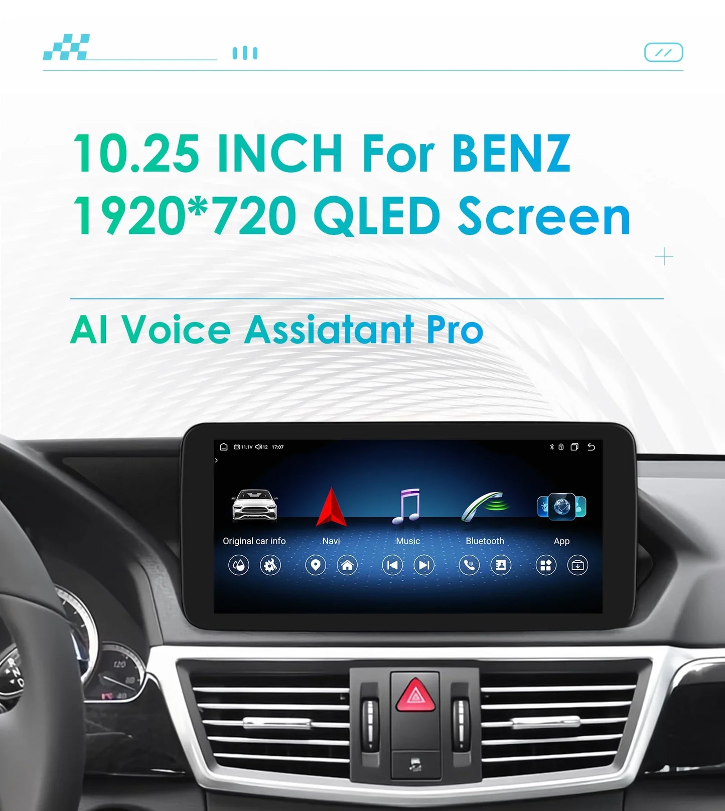 10.25" QLED for Mercedes Benz E-Class W212 E200 E230 E260 E300 S212 2009-2012 NTG 4.0 Carplay Android Car Multimedia Player DSP