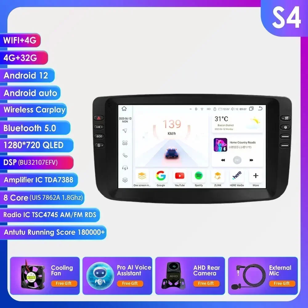 9" Car Multimedia Player 2Din Stereo for Fiat Linea Punto EVO 2012-2015 Android 13 with Wifi Bluetooth GPS Navi Radio Player 4G
