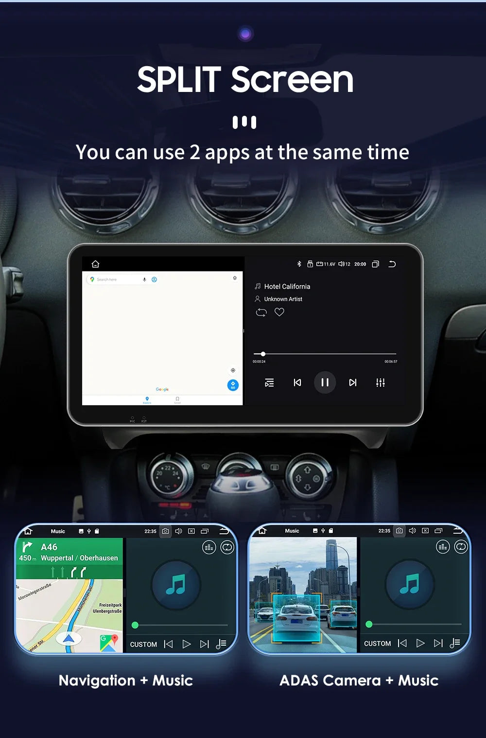 10.33" Wireless Carplay Android 13 Auto 8G+128G Car Radio Multimedia Player for AUDI TT MK2 8J 2006 2007-2014 GPS Navigation RDS