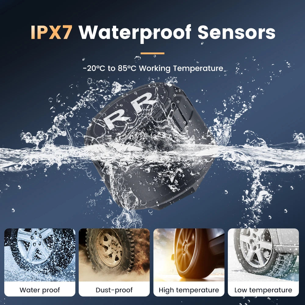 USB TPMS for Android Car Stereo Radio 4-Sensor Wireless Vehicle Auto Tire Pressure Monitoring Temperature Alarm System