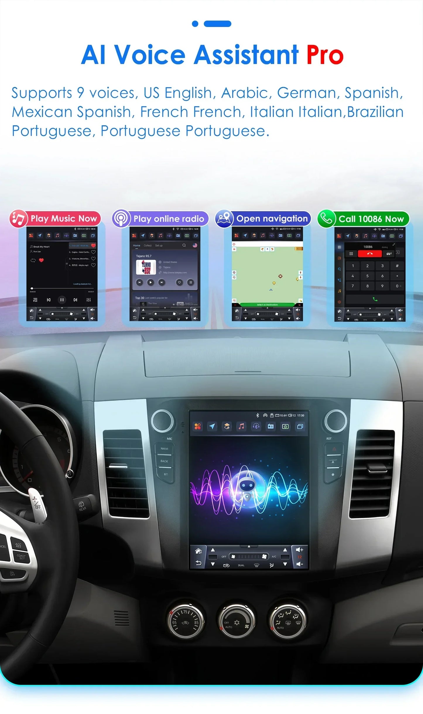 Android 13 Wireless Carplay GPS Stereo for Mitsubishi Outlander XI 2 2008 - 2011 9.7" Car Radio Multimedia Player 4G BT DSP 2din
