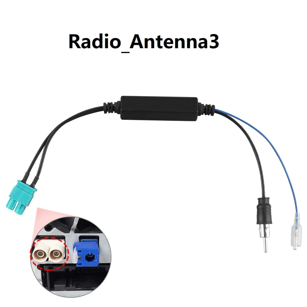 Aftermarket Radio Aerial Adaptor Cable Y-Antenna Adaptor Double Fakra Plug Cable for Audi VW Skoda Seat Car Multimedia Player