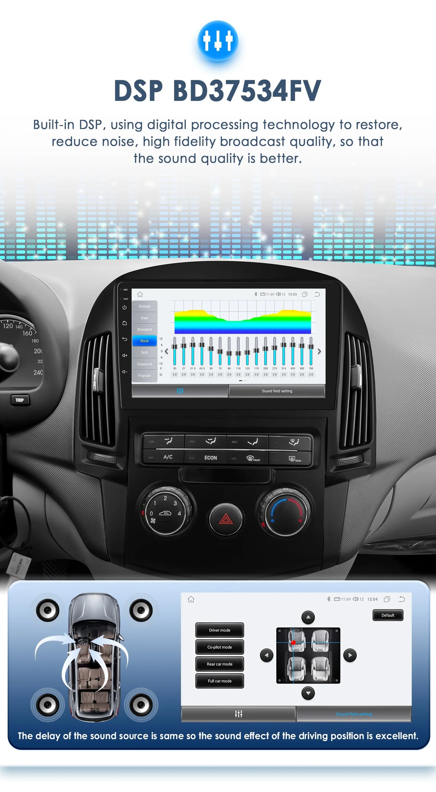 Android 13 Wireless Carplay for Hyundai I30 MT AT 2006 - 2011 9" Car Multimedia Player GPS Navi BT DSP 4G 2 Din Autoradio Stereo