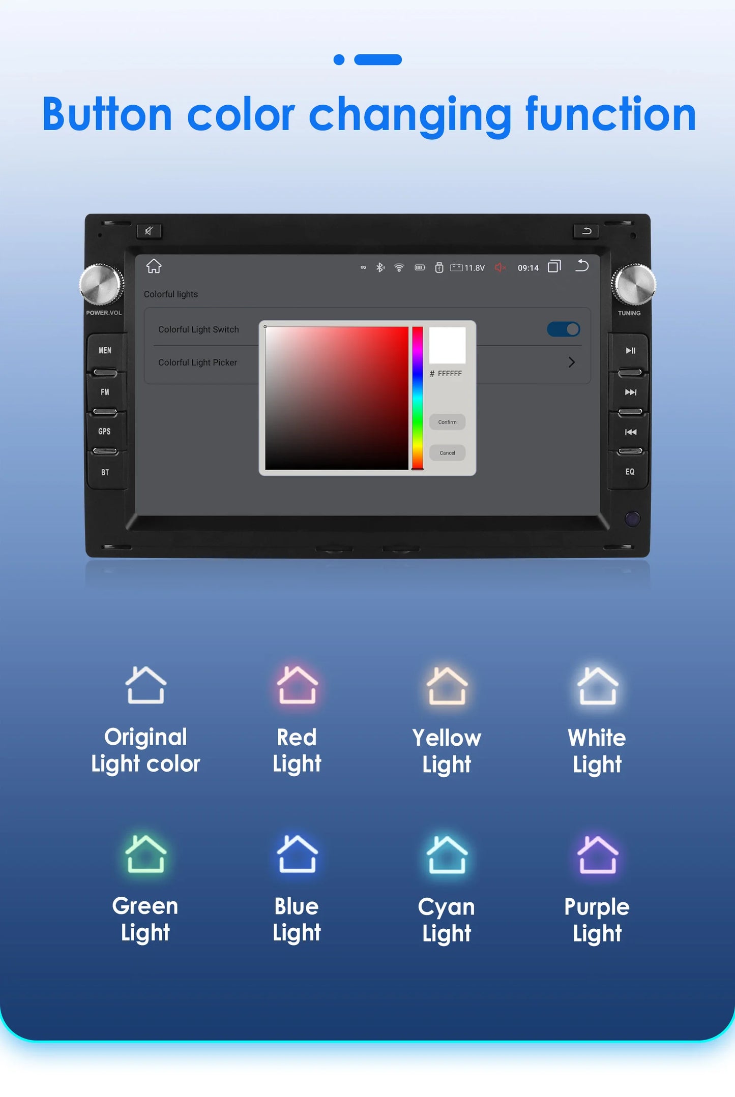 7 Inch Wireless Carplay Android Auto Android 14 Radio Car Multimedia for VW Golf 4 Passat POLO Transport T5 Multivan Seat Jetta
