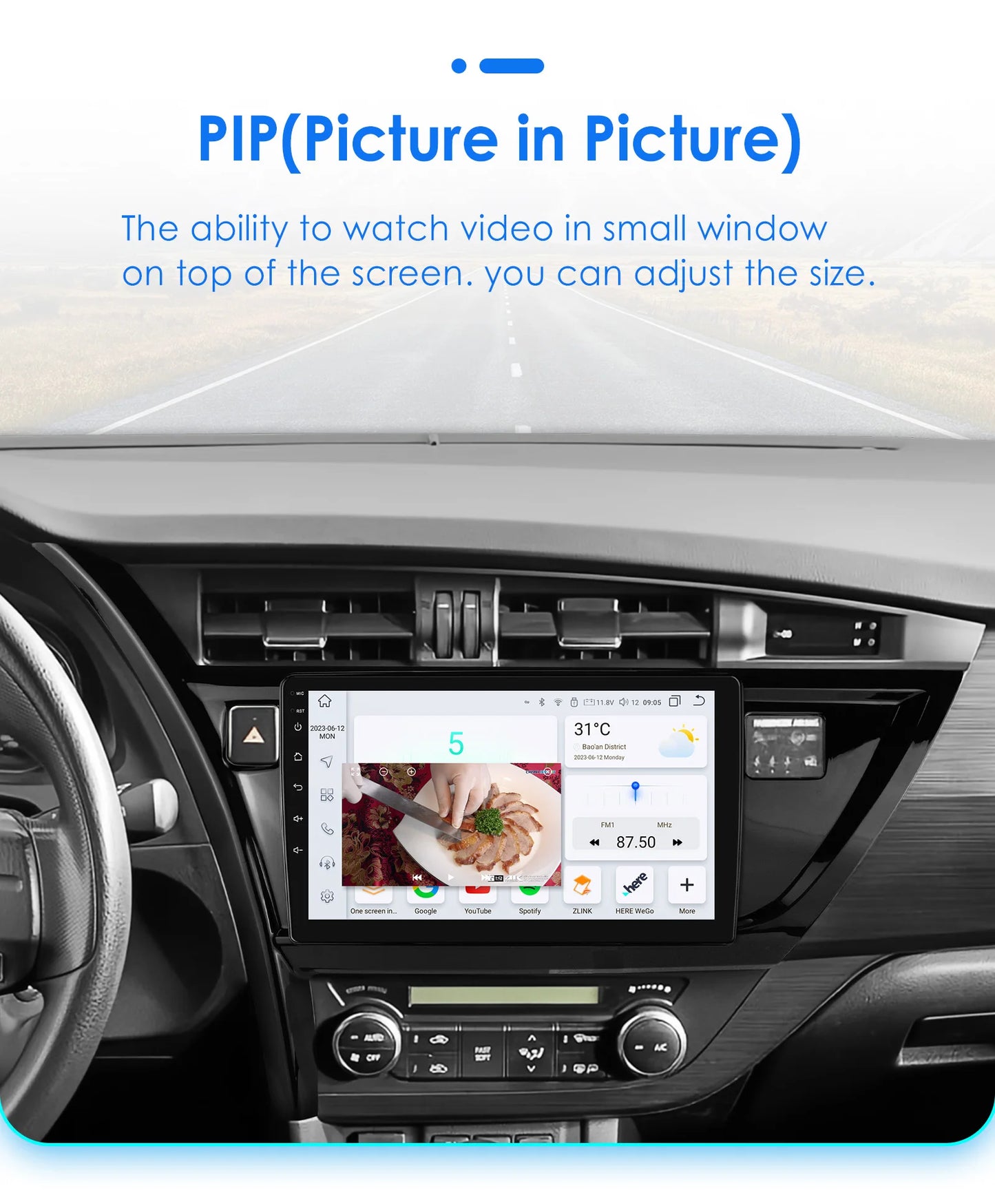 10.1" Android 14 Radio Car Multimedia 2 Din Wireless Carplay Android Auto for Toyota Corolla Auris 2013-2016 (Left Hand Driving)