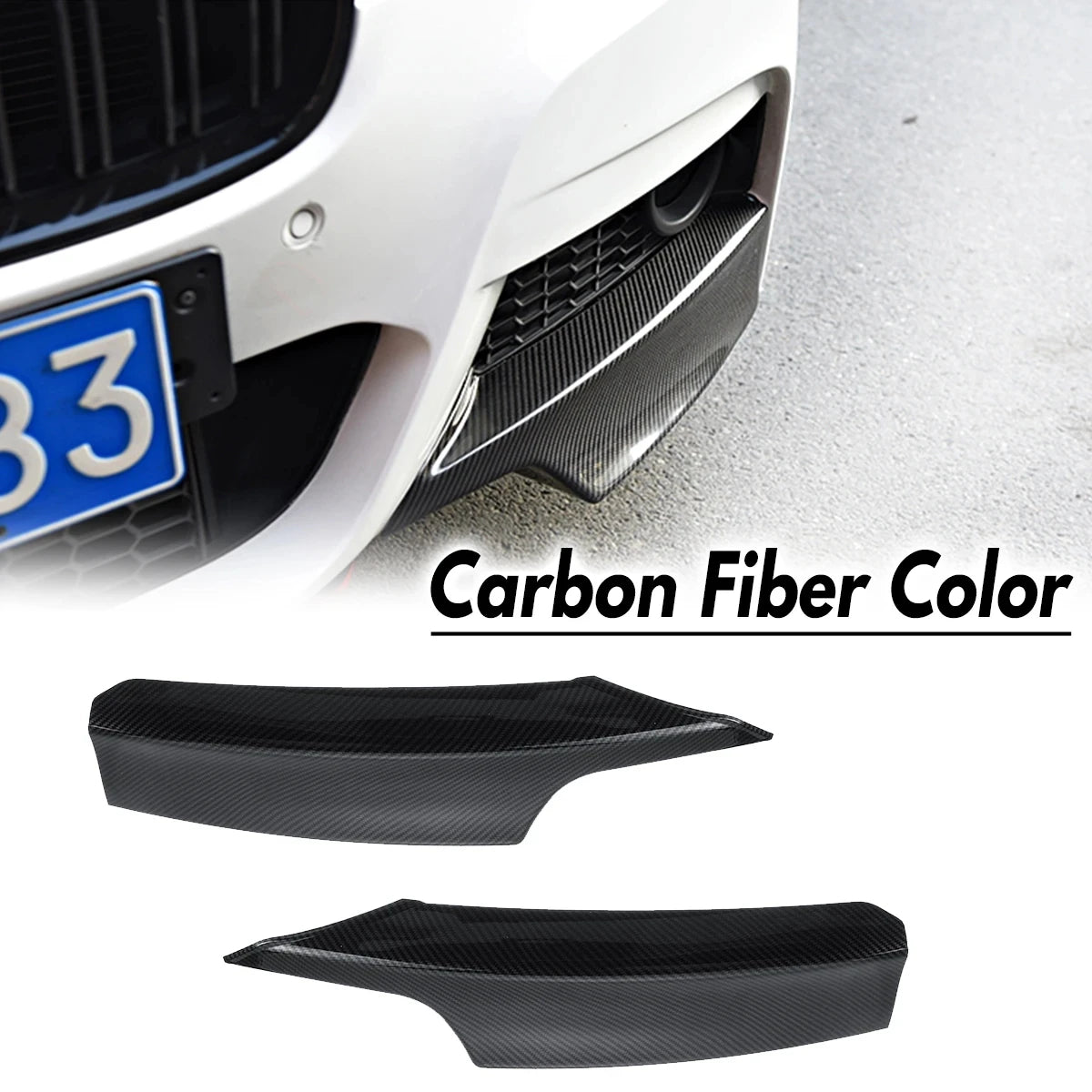 1 Pair Car Front Bumper Lip Splitter Canards Spoiler For BMW F30 F31 M Sport 2012-2019 Fog Lamp Eyebrow Frame Cover Grille