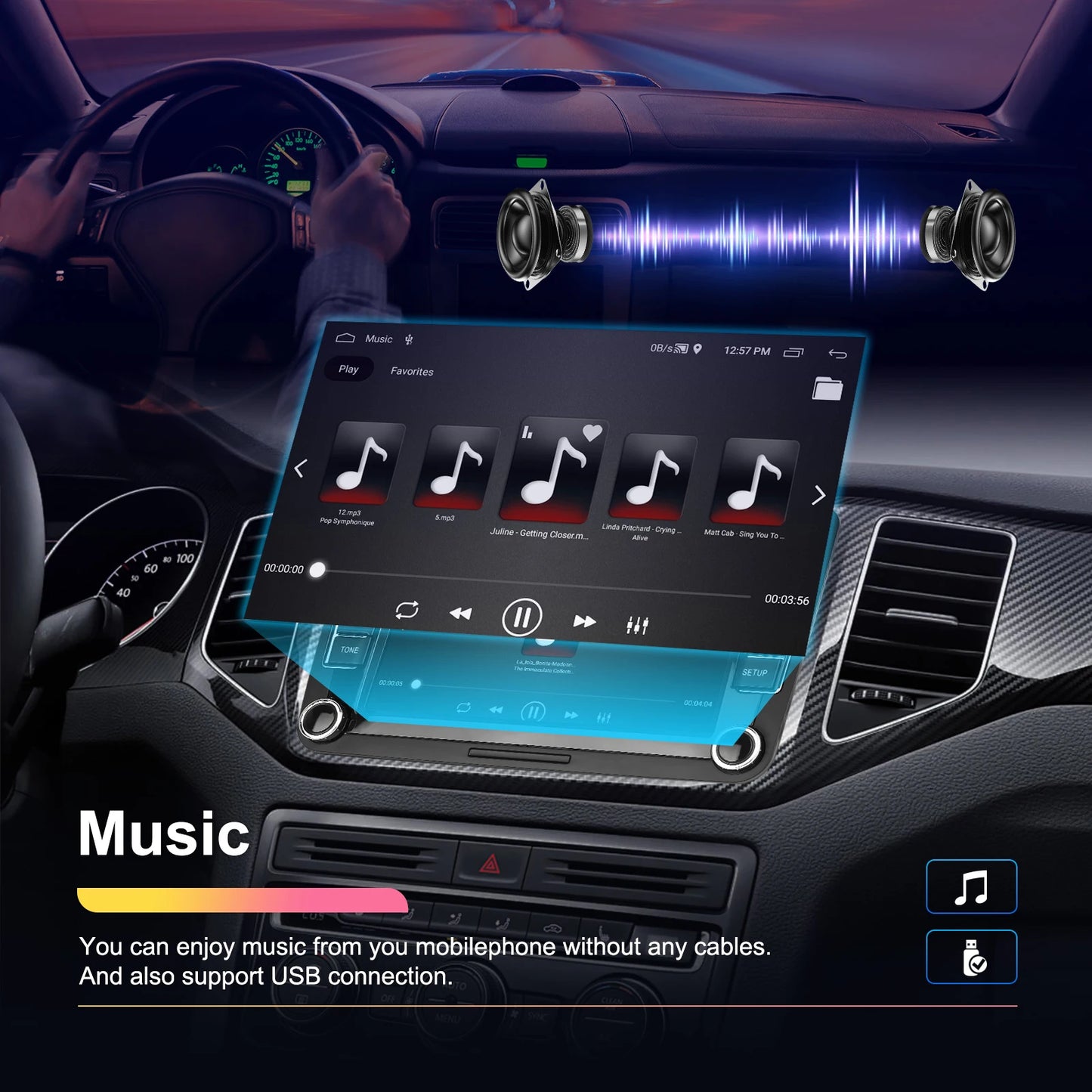 Podofo 4+64G 4Core Car Radio For VW/PASSAT/TOURAN/CADDY/BEETLE 2Din Car Stereo GPS Navigation Carplay Android Auto Car Audio