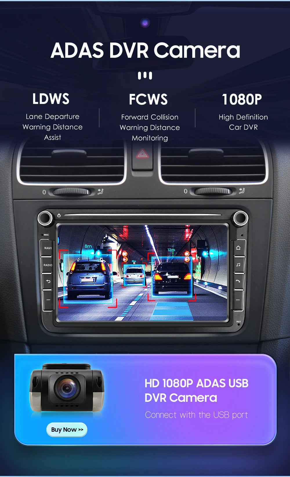 8'' 2Din Car Radio Android 13 for Volkswagen Golf 5 6 Polo Passat B6 B7 CC Skoda Jetta Universal Muiltmedia Carplay 4G Wifi GPS