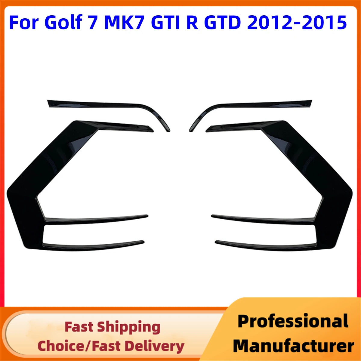1Pair Rear Bumper Splitter Canard For VW Golf 7 7.5 MK7 MK7.5 GTI R GTD R400 2012-2020 Rear Tail Lamp Spoiler Brake Lamp Trim