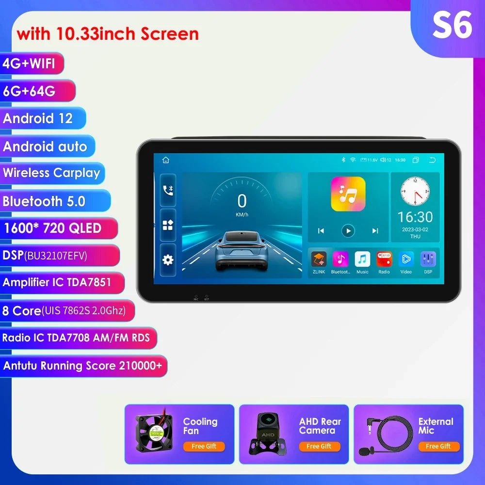 10.33" Car Intelligent System Android for Fiat Ducato 3 Citroen Jumper Peugeot Boxer 2 2006-2022 Radio Multimedia GPS Carplay 4G