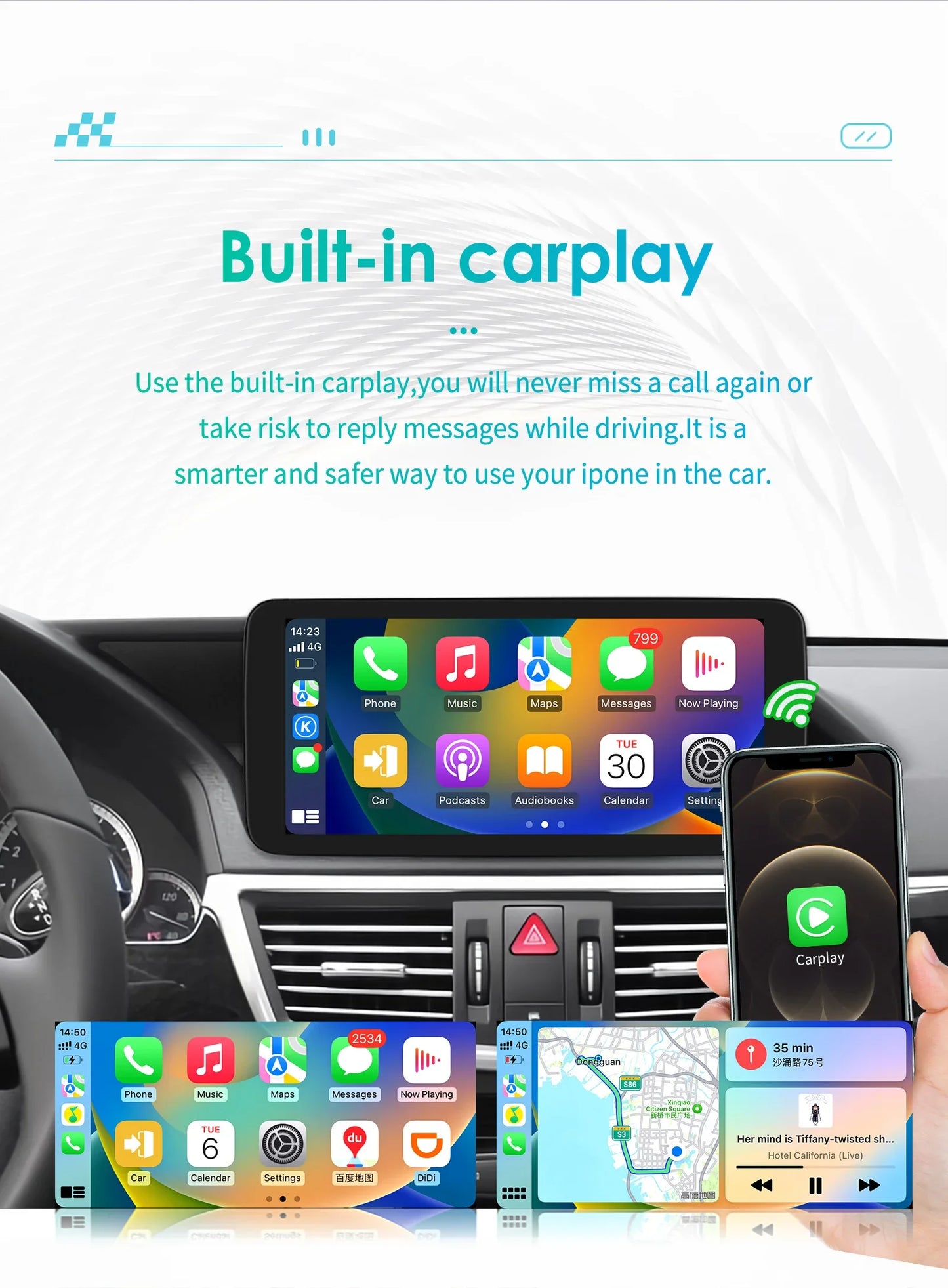 10.25" QLED for Mercedes Benz E-Class W212 E200 E230 E260 E300 S212 2009-2012 NTG 4.0 Carplay Android Car Multimedia Player DSP