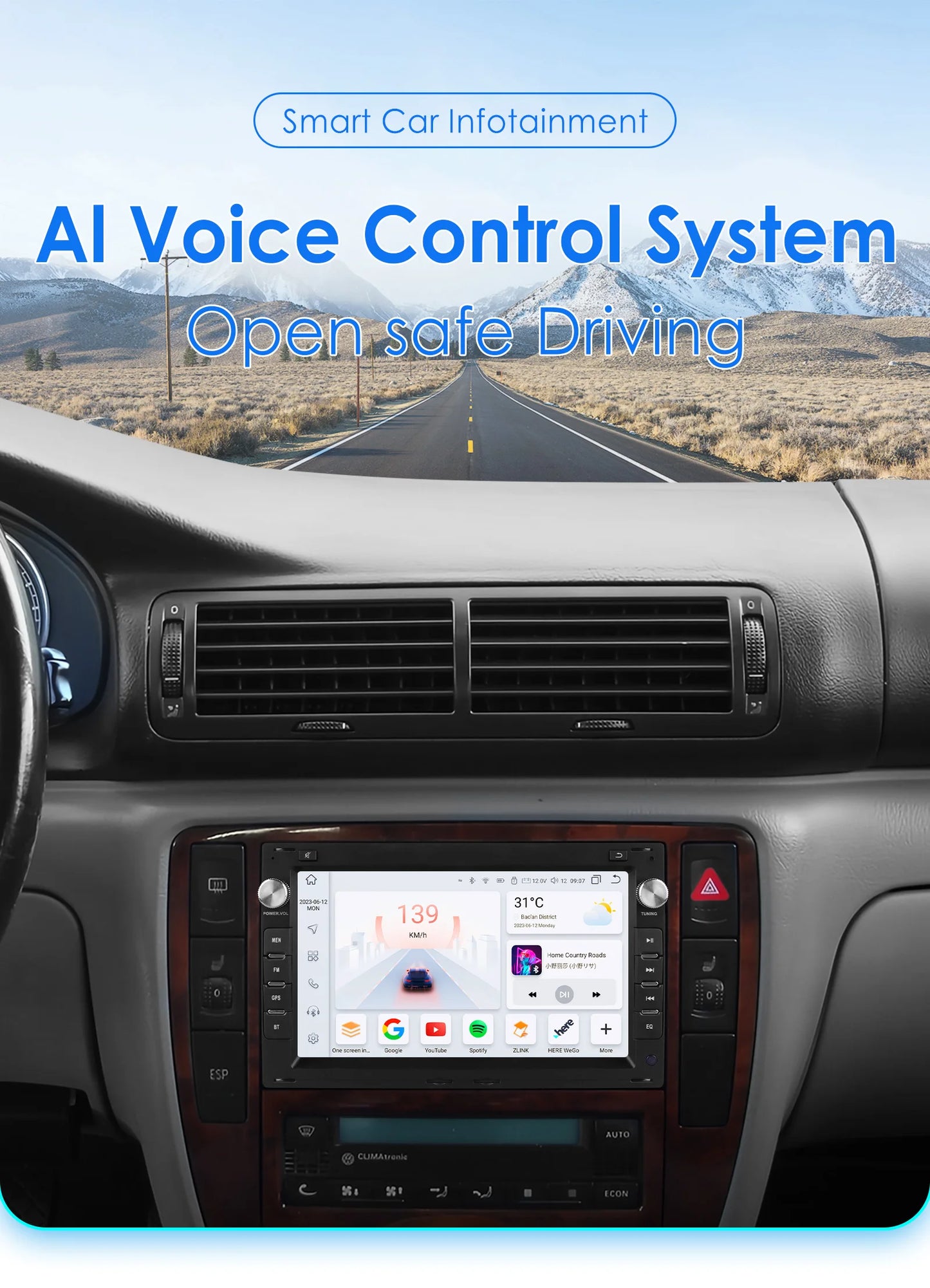 7 Inch Wireless Carplay Android Auto Android 14 Radio Car Multimedia for VW Golf 4 Passat POLO Transport T5 Multivan Seat Jetta