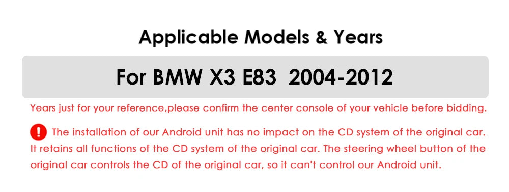 Android 14 Car Radio Multimedia Player for BMW X3 E83 2004-2012 Wireless Carplay  Android Auto Navigation SWS GPS 4G DAB+ OBD2
