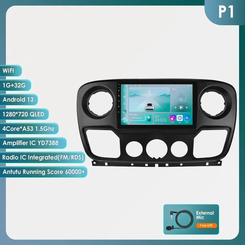 Car Multimedia Player Navigation Radio for Nissan NV400 2010-2019 for Opel Movano 2010-2019 for Renault Master lll 3 2011-2021