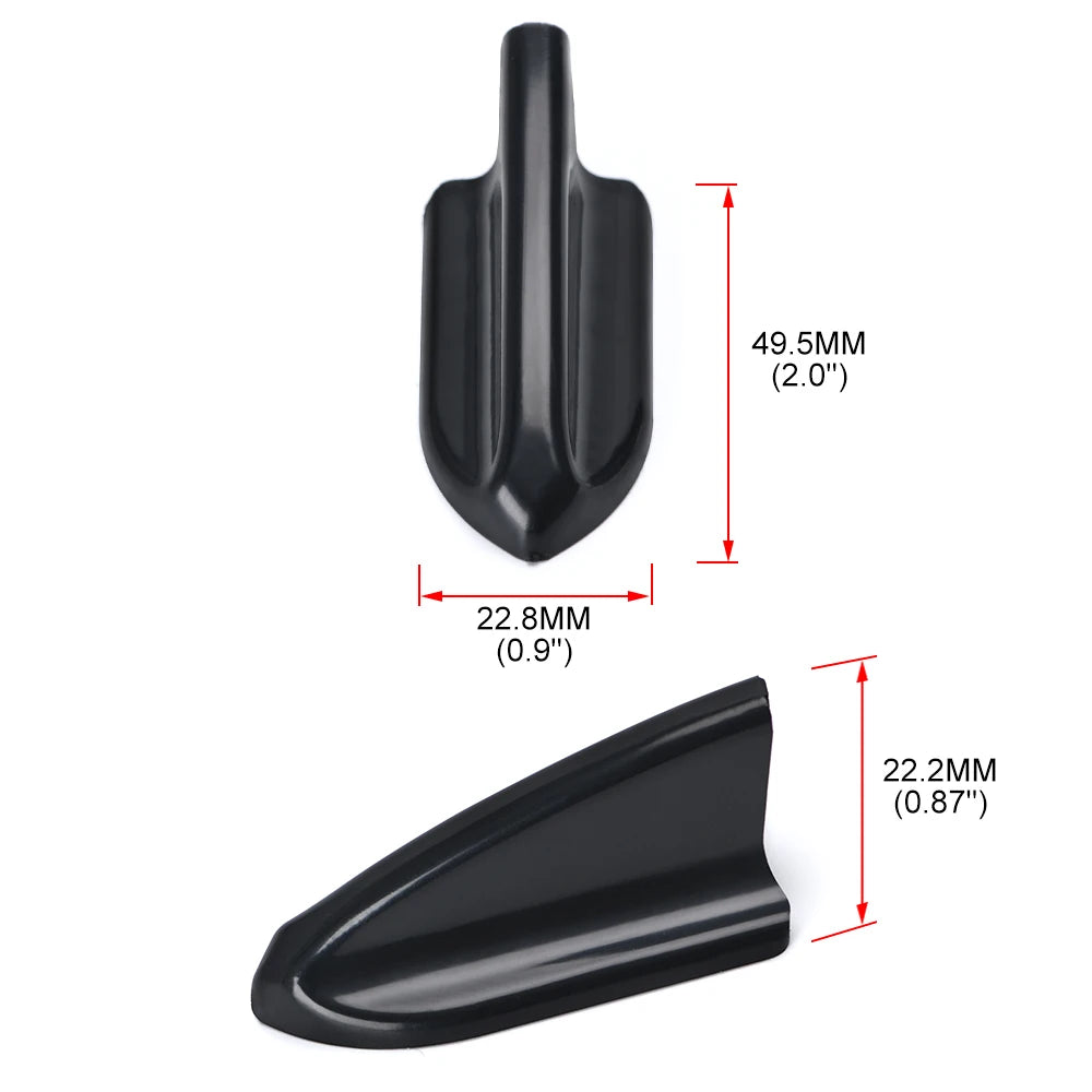 UV-protected & weatherproof 6pcs Black Car EVO-Style PP Roof Shark Fins Spoiler Wing Kit Vortex Generator PQY-WSS11
