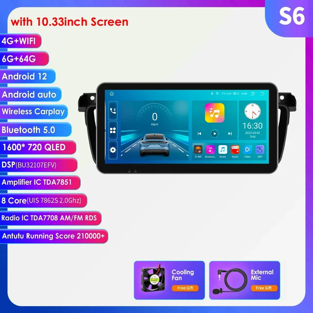 8G+128G for Peugeot 508 508SW 2011 - 2018 10.33'' Andorid 13 Auto Radio 2 Din Car Multimedia Player Carplay Screen GPS BT No DVD