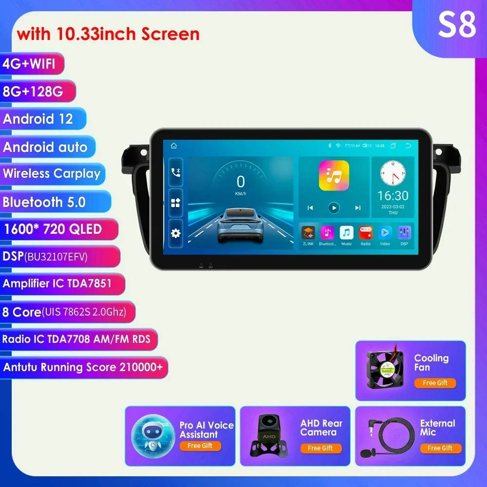 8G+128G for Peugeot 508 508SW 2011 - 2018 10.33'' Andorid 13 Auto Radio 2 Din Car Multimedia Player Carplay Screen GPS BT No DVD