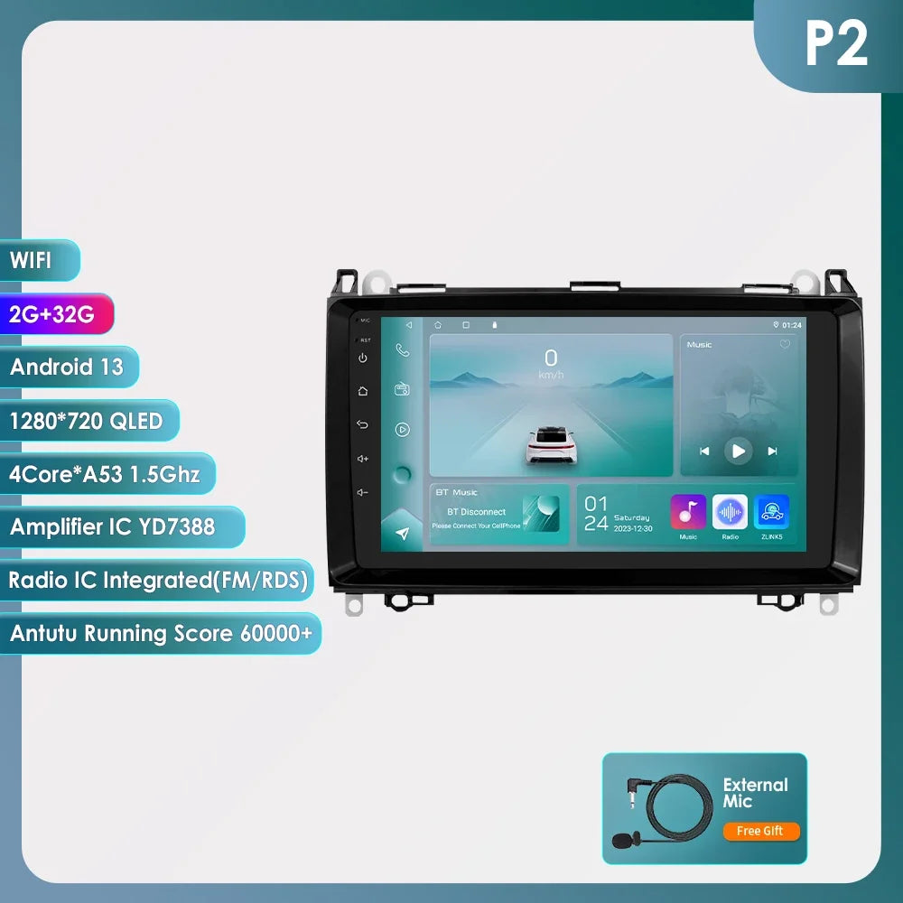 Android 13 Octa Core AI Auto Car Radio Multimedia Player for Mercedes Benz B200 W169 W245 Viano Vito W639 Sprinter W906 CarPlay
