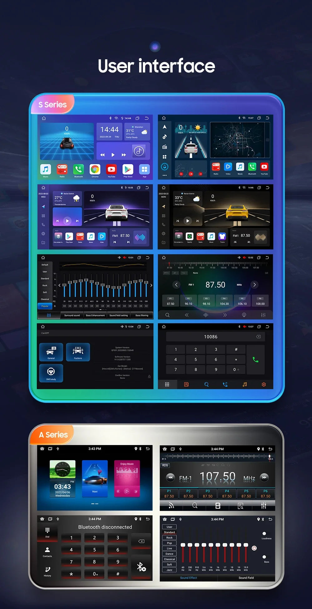 8 Core Android 13 Auto Car Radio Carplay for FIAT 500 2007-2014 Multimedia Video Player Stereo GPS Navi BT SWC RDS DSP 4G NO DVD