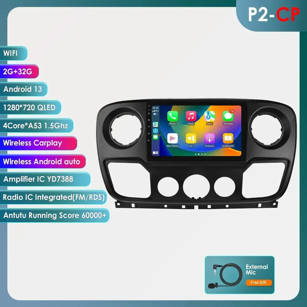 Car Multimedia Player Navigation Radio for Nissan NV400 2010-2019 for Opel Movano 2010-2019 for Renault Master lll 3 2011-2021