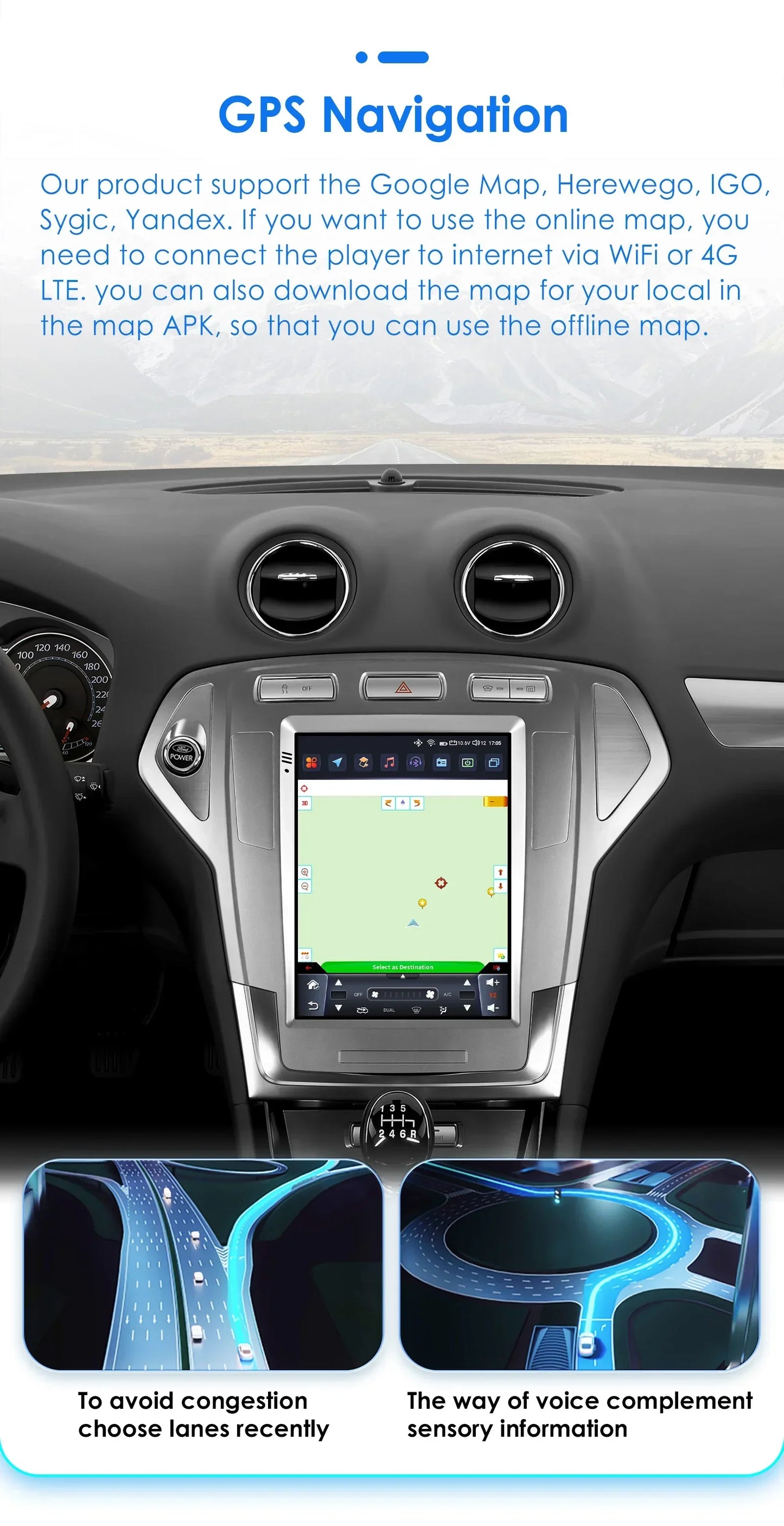 Android 13 Wireless Carplay GPS for Ford Mondeo MK4 Galaxy 2007 - 2010 9.7" Car Multimedia Player 4G DSP BT RDS 2 Din Stereo SWC