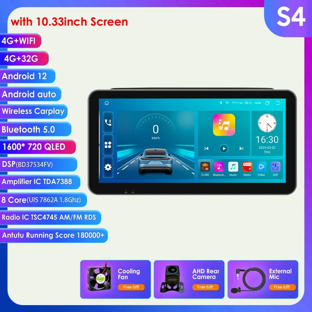 10.33" Car Intelligent System Android for Fiat Ducato 3 Citroen Jumper Peugeot Boxer 2 2006-2022 Radio Multimedia GPS Carplay 4G