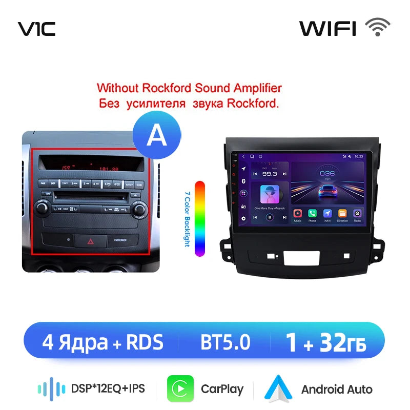 Junsun AI Wireless CarPlay Android Auto Car Radio For Mitsubishi Outlander xl 2 2005 2006-2011 4G GPS Smart Intelligent Systems