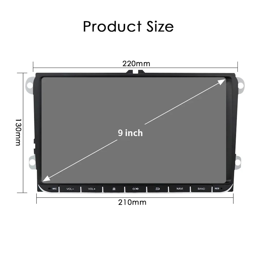 2 Din Carplay Android 14 for Volkswagen VW T5 Passat B6 Golf 6 5 Caddy Polo Touran Jetta Car Radio GPS Multimedia Player RDS BT