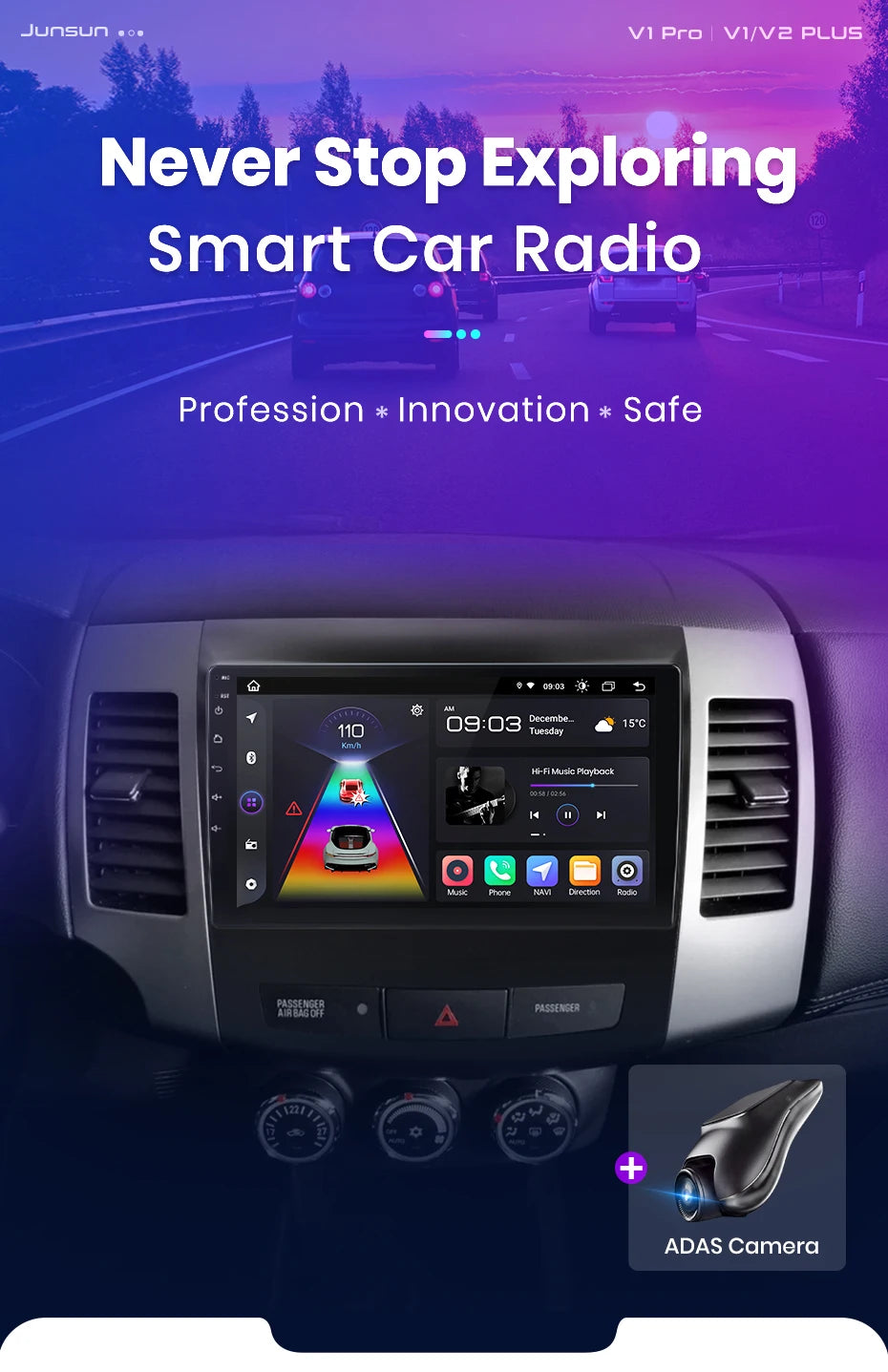 Junsun AI Wireless CarPlay Android Auto Car Radio For Mitsubishi Outlander xl 2 2005 2006-2011 4G GPS Smart Intelligent Systems