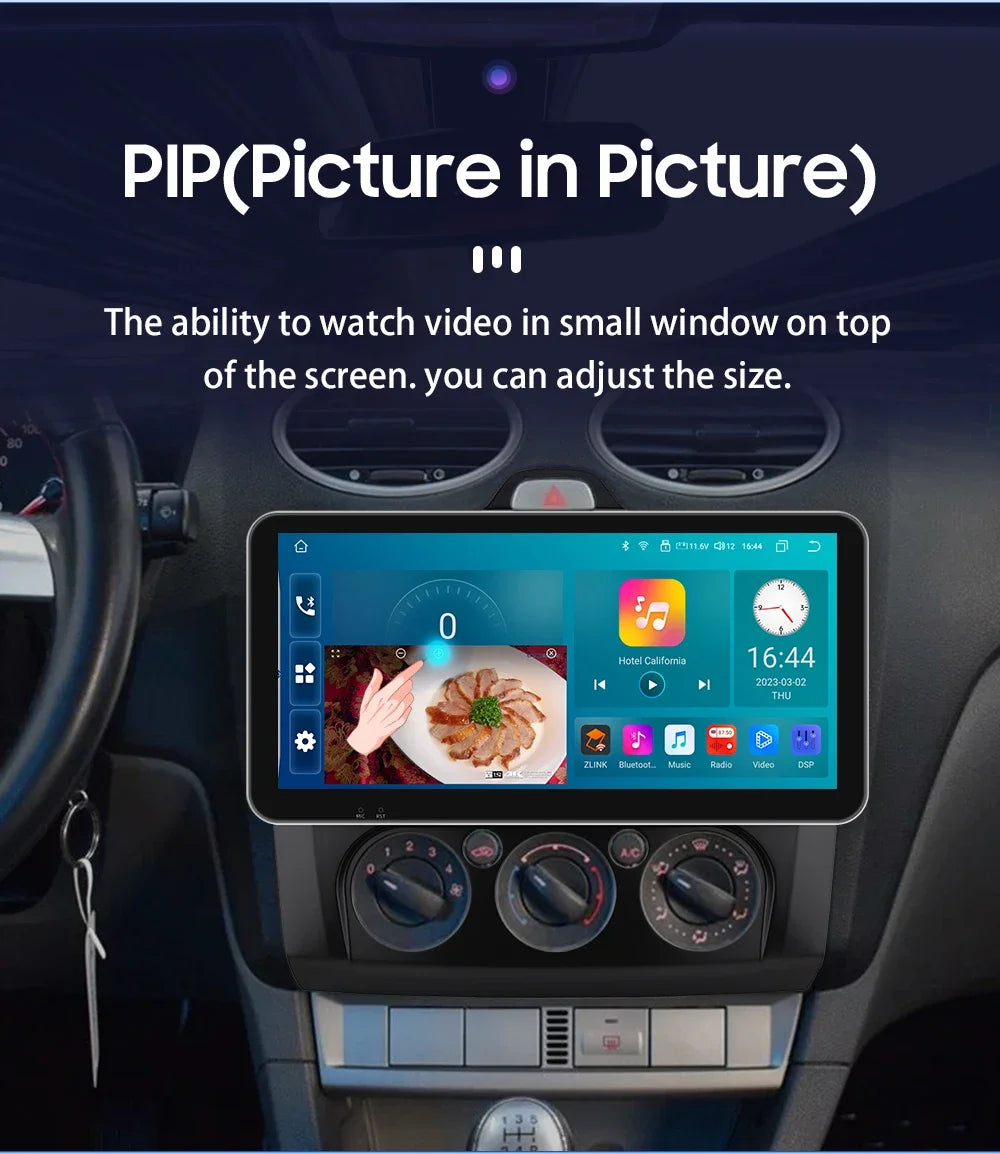 10.33" Wireless Carplay Android Auto for Ford Focus Mk2 2004-2011 Multimedia Player 2 Din Car Radio GPS Navigation BT RDS DSP 4G