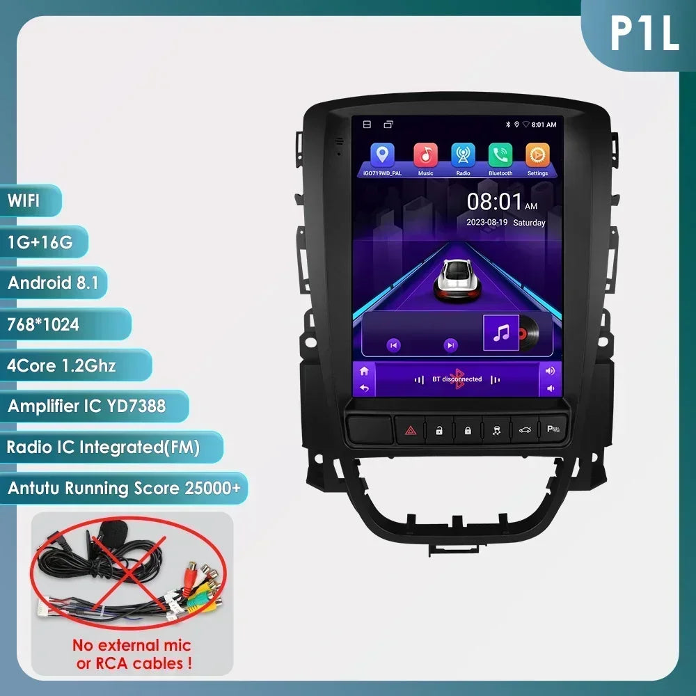 Android 14 Wireless Carplay GPS Navi Stereo for Opel Astra J Buick Verano 2009-2015 9.7" Car Radio Multimedia Player 4G BT 2 Din